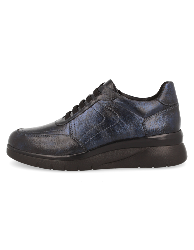 ZAPATO CÓMODO DE SEÑORA PARA PIES DELICADOS, D'TORRES RONDA MARINO METAL, HORMA ANCHA PARA PIES DELICADOS.