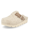 ZAPATILLAS ANATÓMICAS SEÑORA D&#39;TORRES AINA BEIGE, DE FIELTRO CÁLIDO AISLANTE DEL FRÍO.
