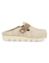 ZAPATILLAS ANATÓMICAS SEÑORA D&#39;TORRES AINA BEIGE, DE FIELTRO CÁLIDO AISLANTE DEL FRÍO.