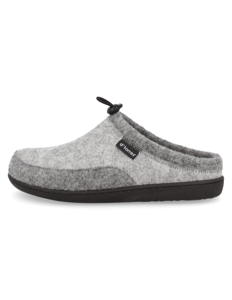 ZAPATILLAS ANATÓMICAS SEÑORA D'TORRES JONE GRIS, DE FIELTRO CÁLIDO AISLANTE DEL FRÍO.