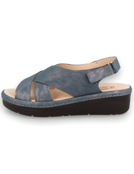SANDALIA ANATÓMICA MODELO RUBÍ AZUL, CON PLANTILLA EXTRAIBLE