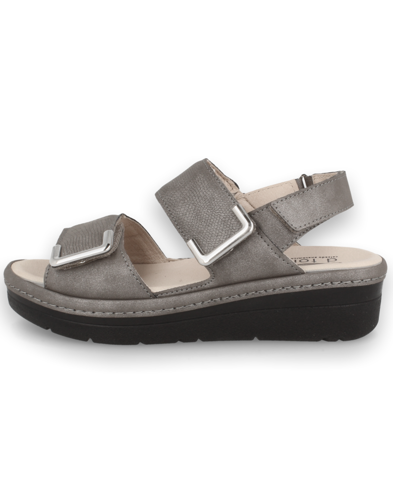 SANDALIA ANATÓMICA MODELO YAIZA SANDAL PLOMO, CON PLANTILLA EXTRAIBLE.