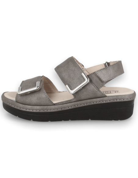 SANDALIA ANATÓMICA MODELO YAIZA SANDAL PLOMO, CON PLANTILLA EXTRAIBLE.