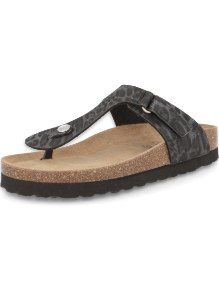 SANDALIA PLANTA ANATÓMICA ACOLCHADA, TABARKA FLIP-FLOP NEGRO - D'Torres