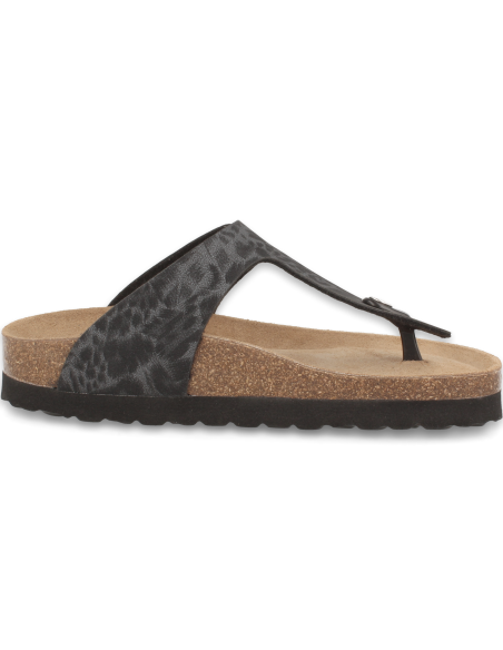 SANDALIA PLANTA ANATÓMICA ACOLCHADA, TABARKA FLIP-FLOP NEGRO - D'Torres
