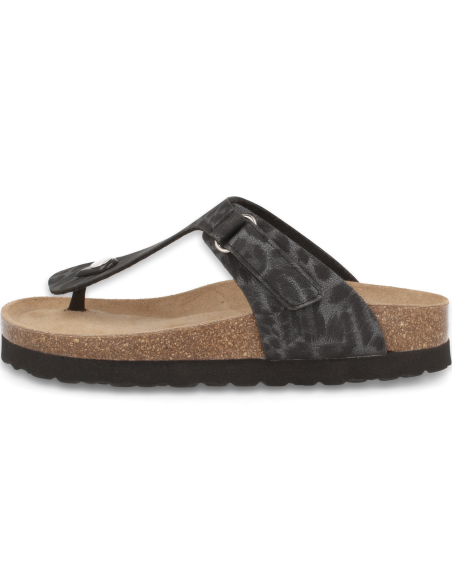 SANDALIA PLANTA ANATÓMICA ACOLCHADA, TABARKA FLIP-FLOP NEGRO - D'Torres