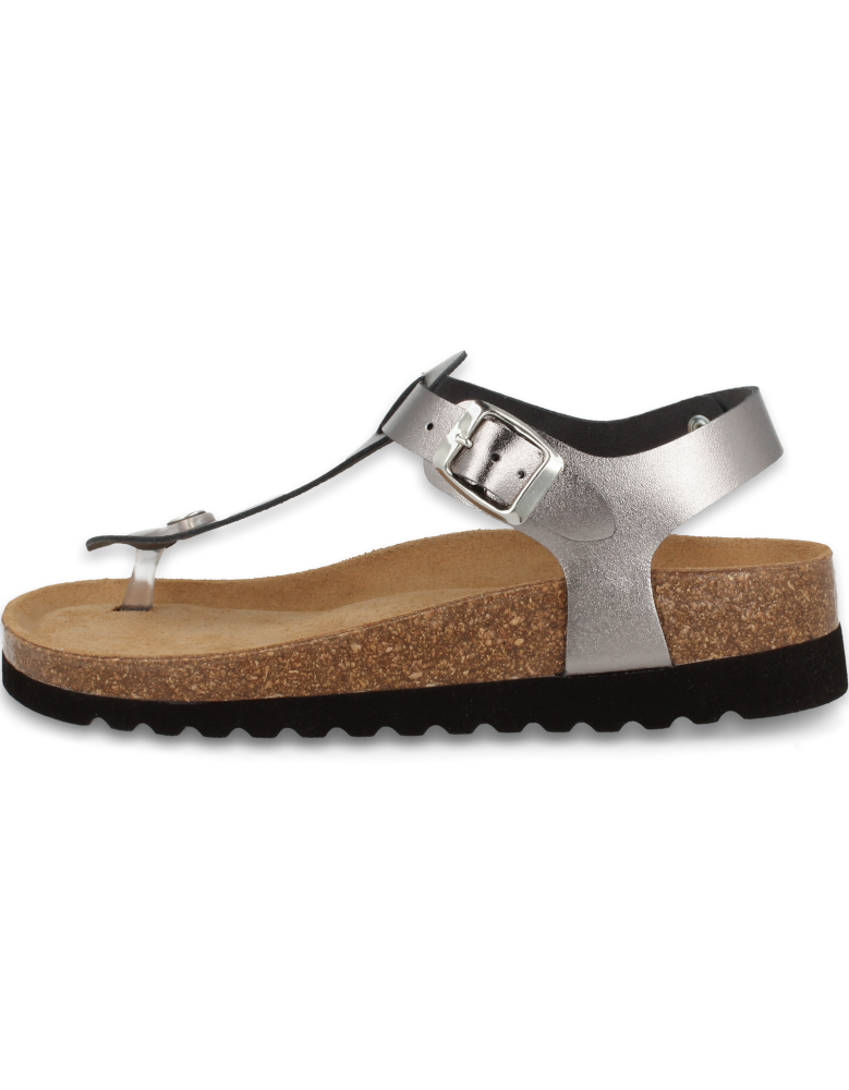 SANDALIA FLIP-FLOP PLANTA ANATÓMICA ACOLCHADA, AMPURIAS ACERO - D'Torres
