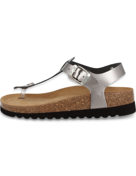 SANDALIA FLIP-FLOP PLANTA ANATÓMICA ACOLCHADA, AMPURIAS ACERO - D'Torres