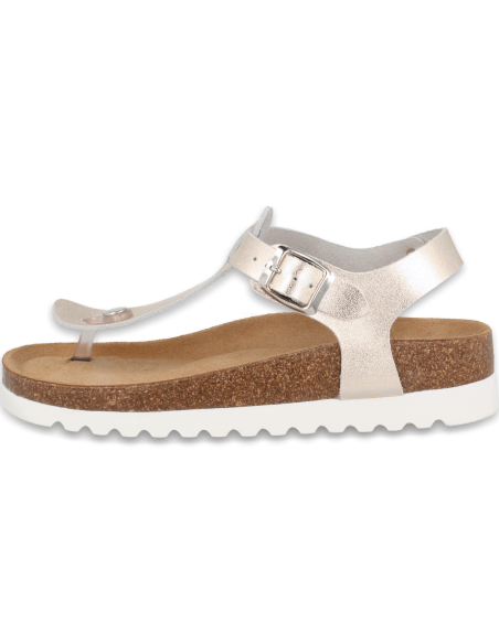 SANDALIA FLIP-FLOP PLANTA ANATÓMICA ACOLCHADA, AMPURIAS CHAMPANGNE - D'Torres