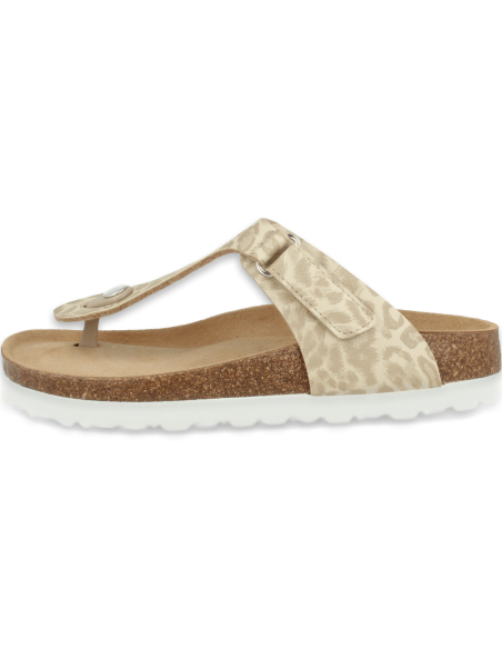 SANDALIA MODERNA TIPO BIOS, PLANTA ANATÓMICA ACOLCHADA, MOD. TABARKA FLIP-FLOP BEIGE - D'Torres
