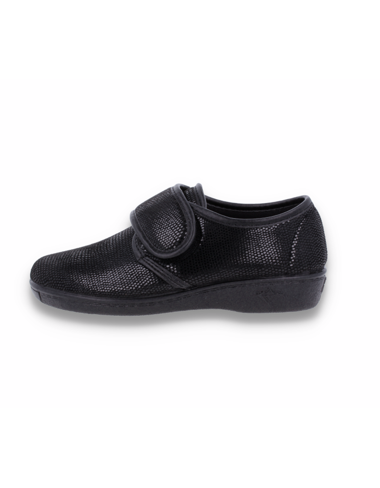 ZAPATILLA DE SEÑORA PARA PIES ANCHOS CON JUANETES, CLARA NEGRO