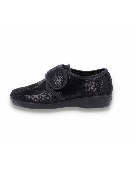 ZAPATILLA DE SEÑORA PARA PIES ANCHOS CON JUANETES, CLARA NEGRO