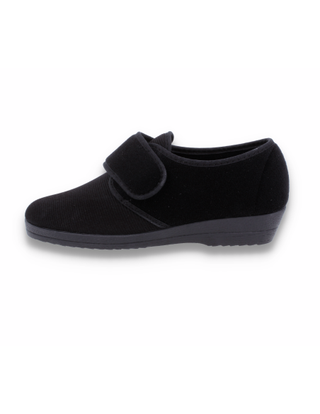 ZAPATILLA DE SEÑORA PARA PIES ANCHOS CON JUANETES, PILAR NEGRO