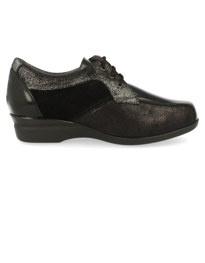 COMFORT WOMEN SHOES, GENEVE E2 BLACK SILVER