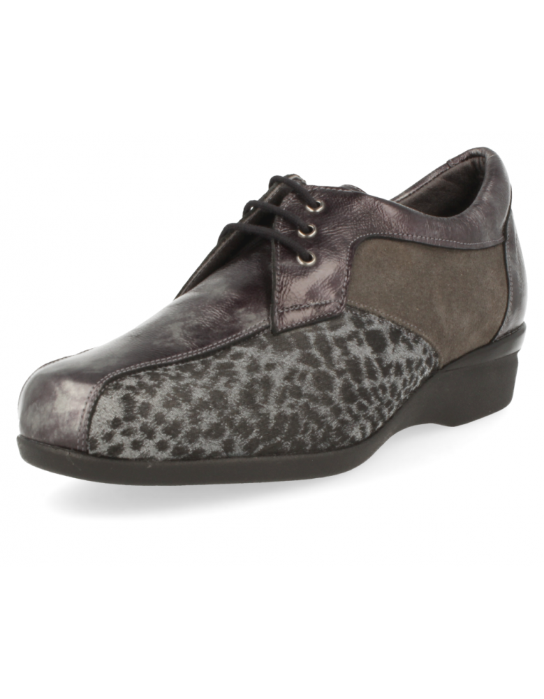 ZAPATO CÓMODO SEÑORA, GENEVE E5 Metal Gris
