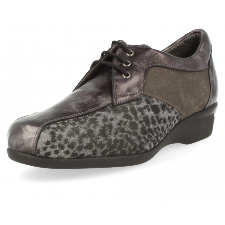 ZAPATO CÓMODO SEÑORA, GENEVE E5 Metal Gris