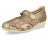 ZAPATOS ANCHO PARA PIES DELICADOS Y JUANETES, LIEJA 06 ORO BEIGE