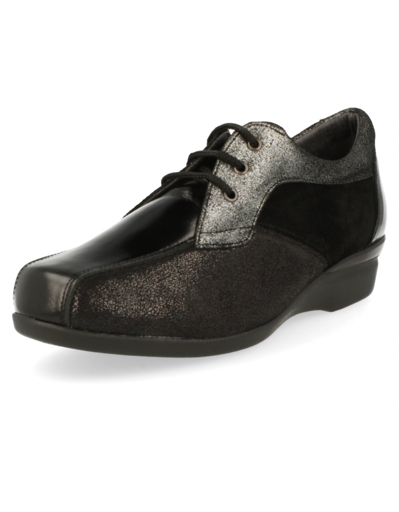 COMFORT WOMEN SHOES, GENEVE E2 BLACK SILVER