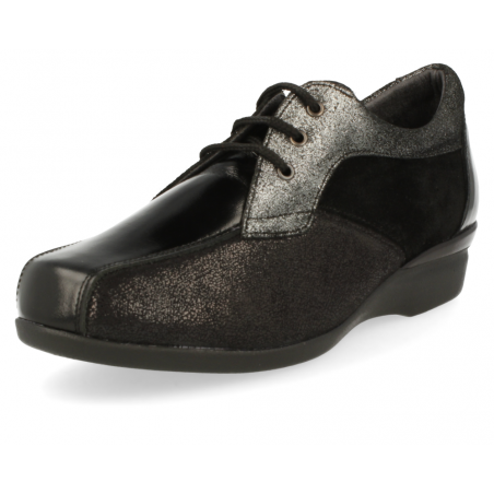 COMFORT WOMEN SHOES, GENEVE E2 BLACK SILVER